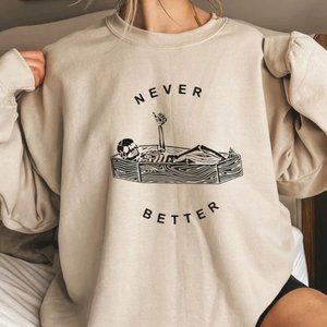 Never Better Funny Skeleton Pullover Sweater